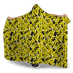 Peeled Banana Pattern Print Hooded Blanket