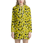 Peeled Banana Pattern Print Hoodie Dress
