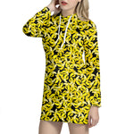 Peeled Banana Pattern Print Hoodie Dress
