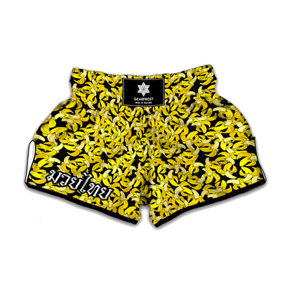 Peeled Banana Pattern Print Muay Thai Boxing Shorts