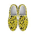 Peeled Banana Pattern Print White Slip On Shoes