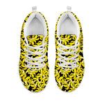 Peeled Banana Pattern Print White Sneakers