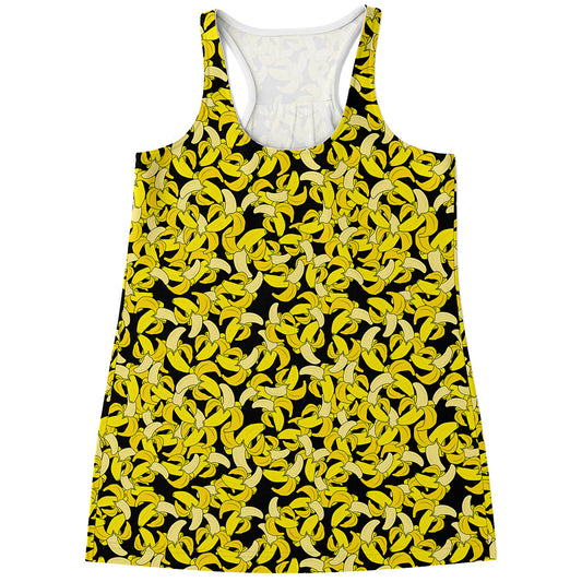 Peeled Banana Pattern Print Women's Racerback Tank Top