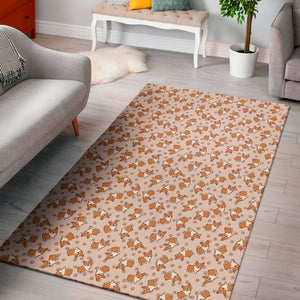 Pembroke Welsh Corgi Pattern Print Area Rug