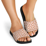Pembroke Welsh Corgi Pattern Print Black Slide Sandals