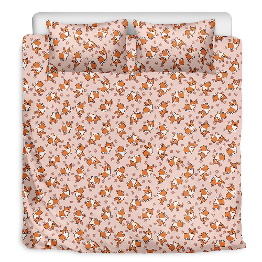 Pembroke Welsh Corgi Pattern Print Duvet Cover Bedding Set