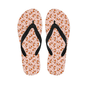 Pembroke Welsh Corgi Pattern Print Flip Flops