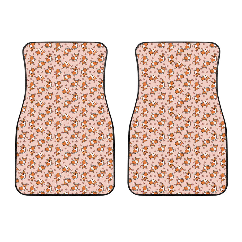 Pembroke Welsh Corgi Pattern Print Front Car Floor Mats