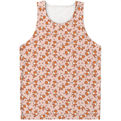 Pembroke Welsh Corgi Pattern Print Men's Tank Top