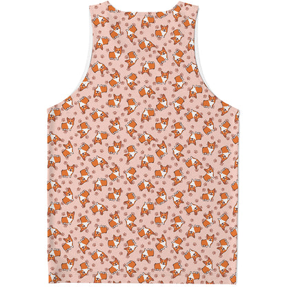 Pembroke Welsh Corgi Pattern Print Men's Tank Top