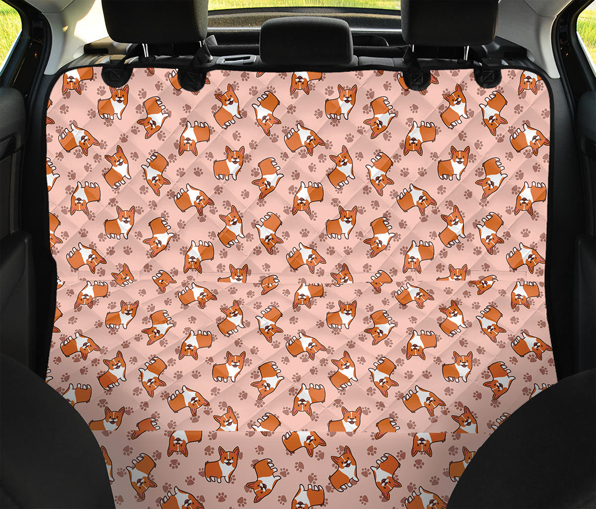 Pembroke Welsh Corgi Pattern Print Pet Car Back Seat Cover