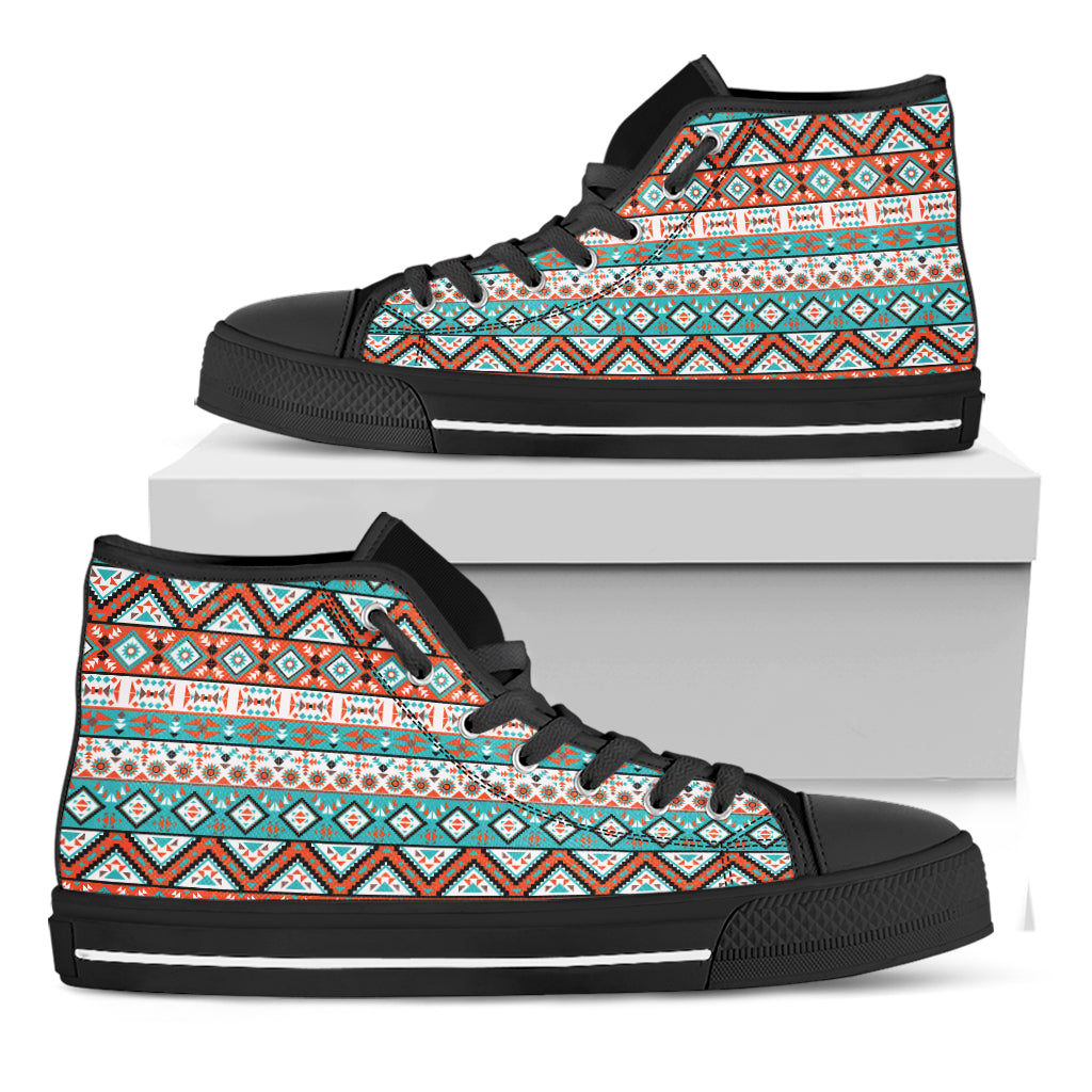 Pendleton Navajo Geometric Pattern Print Black High Top Shoes