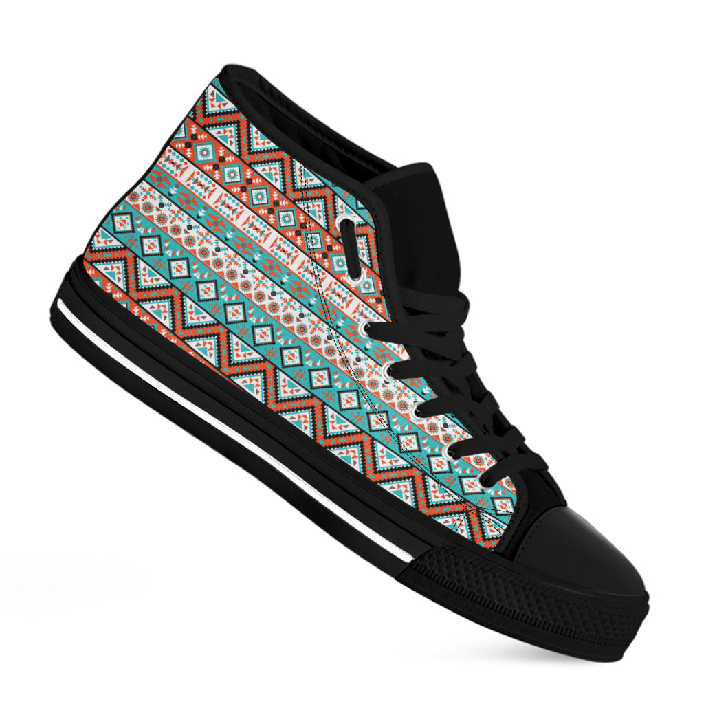 Pendleton Navajo Geometric Pattern Print Black High Top Shoes