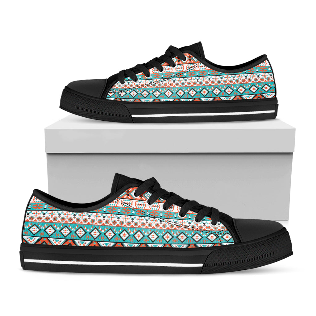 Pendleton Navajo Geometric Pattern Print Black Low Top Shoes
