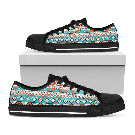 Pendleton Navajo Geometric Pattern Print Black Low Top Shoes