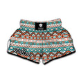 Navajo Geometric Pattern Print Muay Thai Boxing Shorts