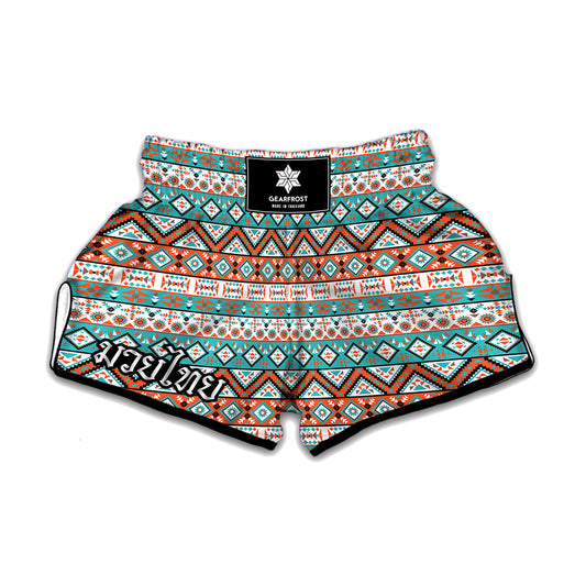 Pendleton Navajo Geometric Pattern Print Muay Thai Boxing Shorts