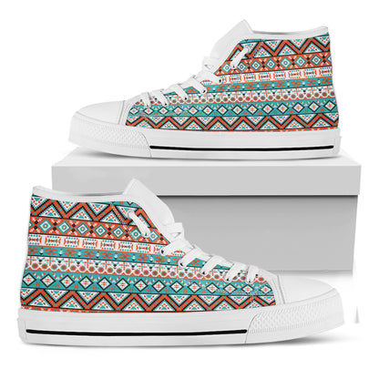 Pendleton Navajo Geometric Pattern Print White High Top Shoes