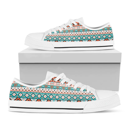 Pendleton Navajo Geometric Pattern Print White Low Top Shoes