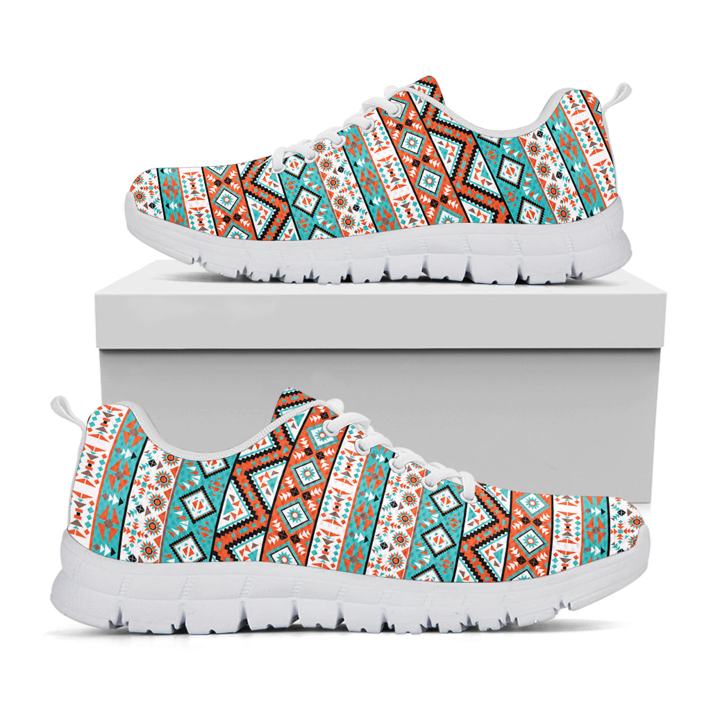 Pendleton Navajo Geometric Pattern Print White Sneakers