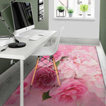 Peony And Rose Print Area Rug