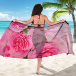 Peony And Rose Print Beach Sarong Wrap