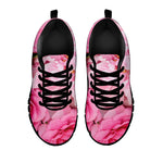 Peony And Rose Print Black Sneakers