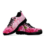 Peony And Rose Print Black Sneakers