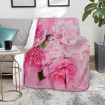 Peony And Rose Print Blanket
