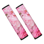 Peony And Rose Print Car Seat Belt Covers