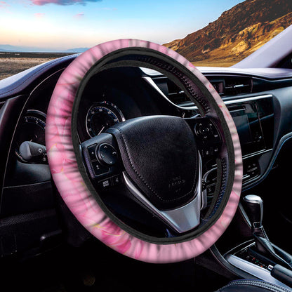 Peony And Rose Print Car Steering Wheel Cover