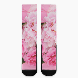 Peony And Rose Print Crew Socks