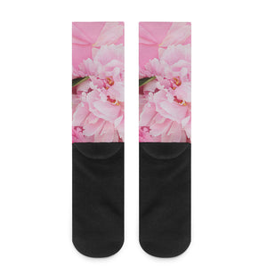 Peony And Rose Print Crew Socks