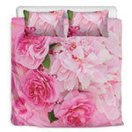Peony And Rose Print Duvet Cover Bedding Set