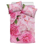 Peony And Rose Print Duvet Cover Bedding Set