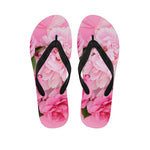 Peony And Rose Print Flip Flops