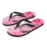 Peony And Rose Print Flip Flops