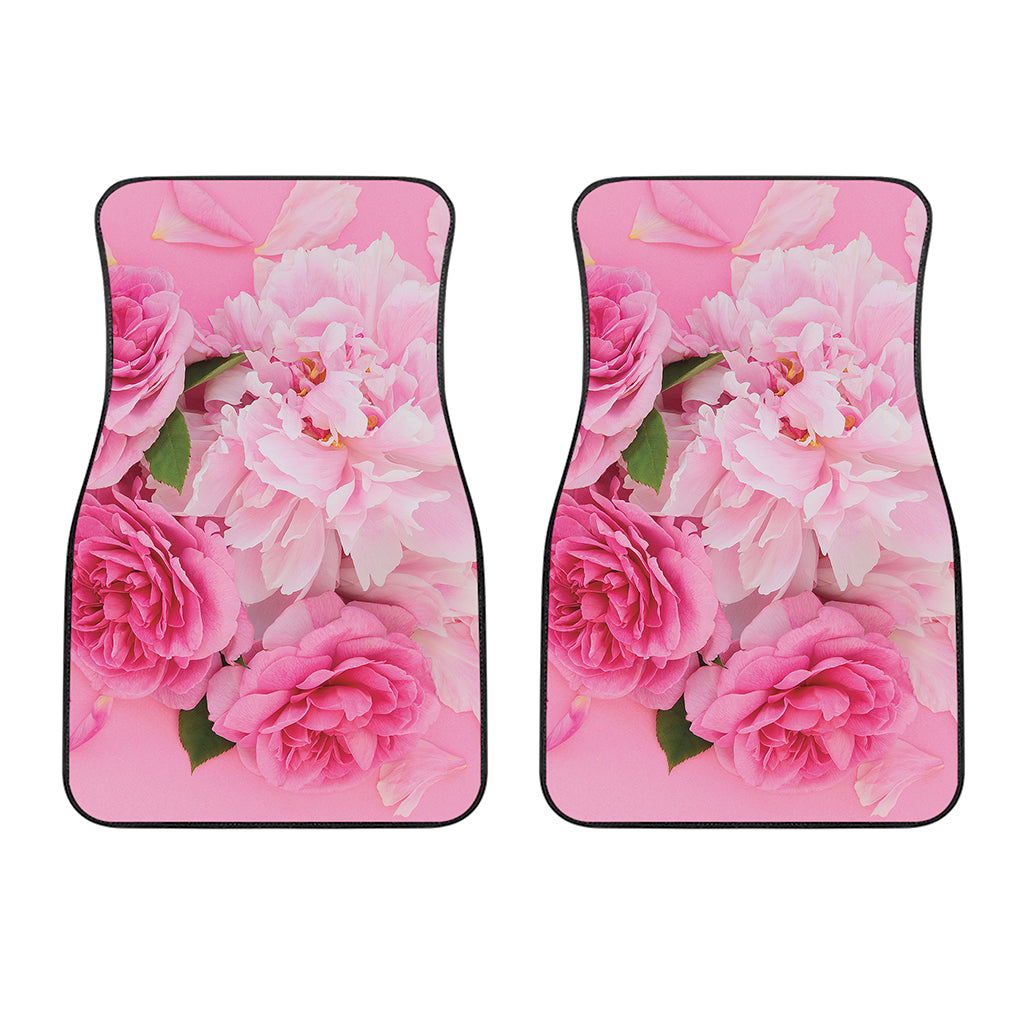 Peony And Rose Print Front Car Floor Mats