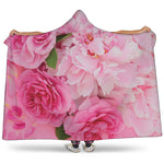 Peony And Rose Print Hooded Blanket