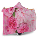 Peony And Rose Print Hooded Blanket