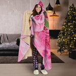 Peony And Rose Print Hooded Blanket