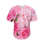 Peony And Rose Print Men's Baseball Jersey