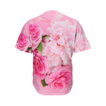 Peony And Rose Print Men's Baseball Jersey