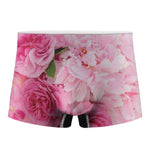 Peony And Rose Print Men's Boxer Briefs