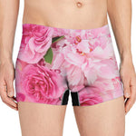 Peony And Rose Print Men's Boxer Briefs