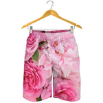 Peony And Rose Print Men's Shorts