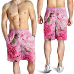 Peony And Rose Print Men's Shorts