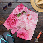 Peony And Rose Print Men's Shorts
