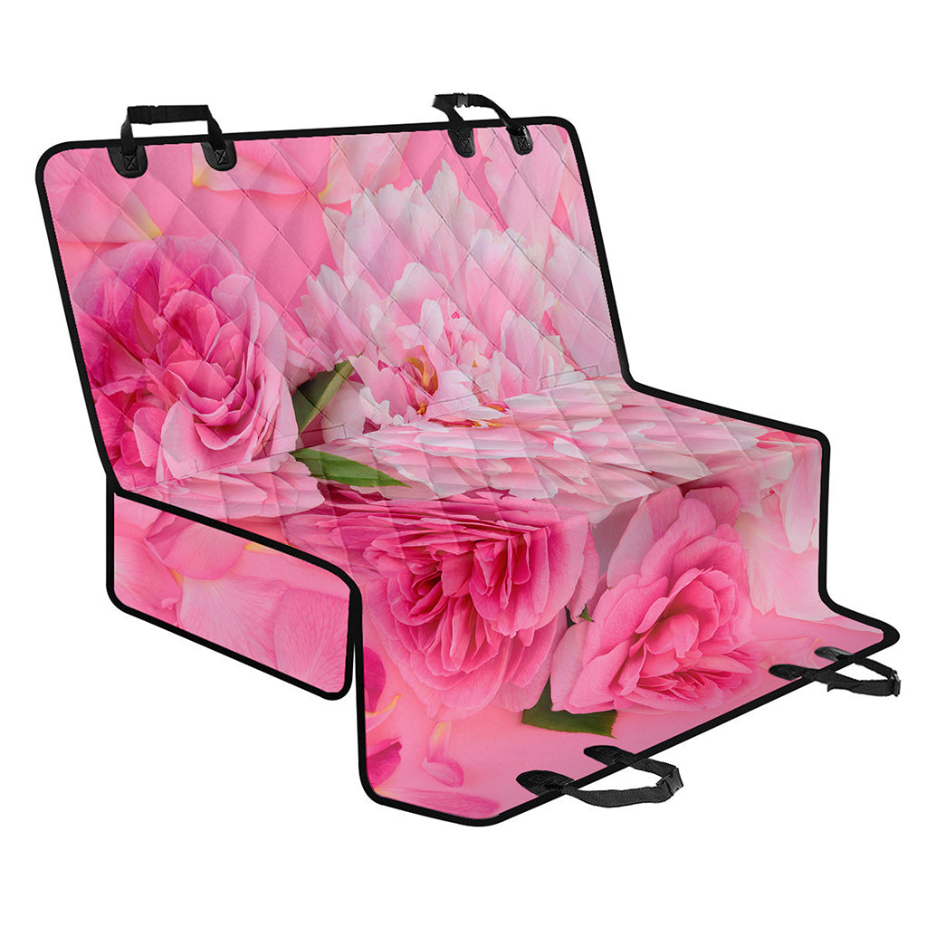 Peony And Rose Print Pet Car Back Seat Cover