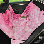 Peony And Rose Print Pet Car Back Seat Cover